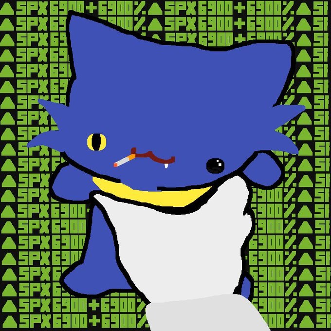 Blue Sproto-style kitten held in a hand